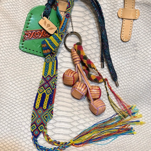 Consuela Thunderbird Sling Bucket Bag Snake Print Leather Cream Pink Vibrant - Picture 6 of 10